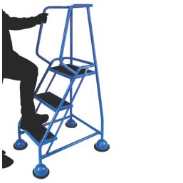 Barton Steel 0.79m Blue 3 Step Podium Steps