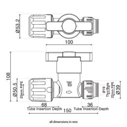Flomasta MDPE Stop Cock 25mm x 22mm