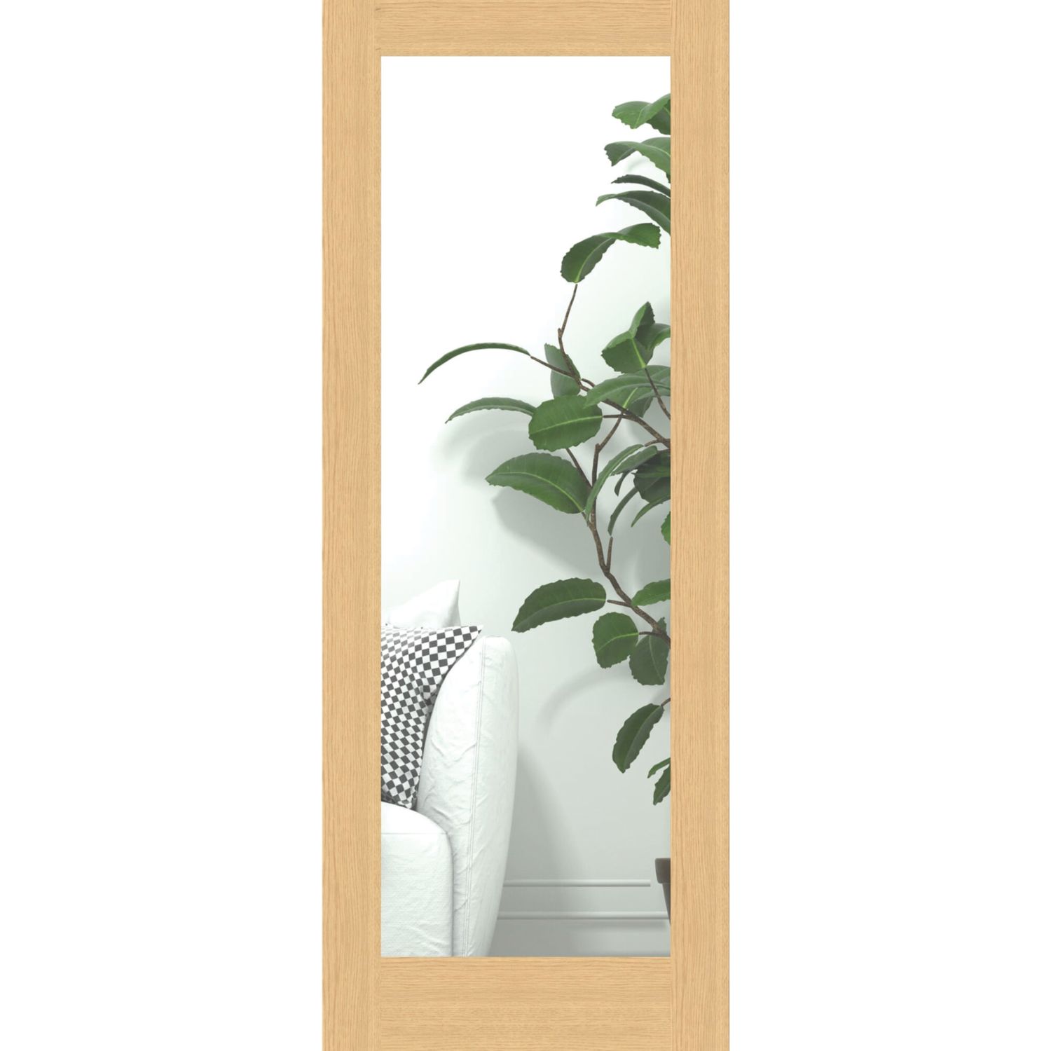Green & Taylor 1-Clear Light Unfinished Oak Wooden Shaker Internal Door 1981mm x 762mm (782CT)