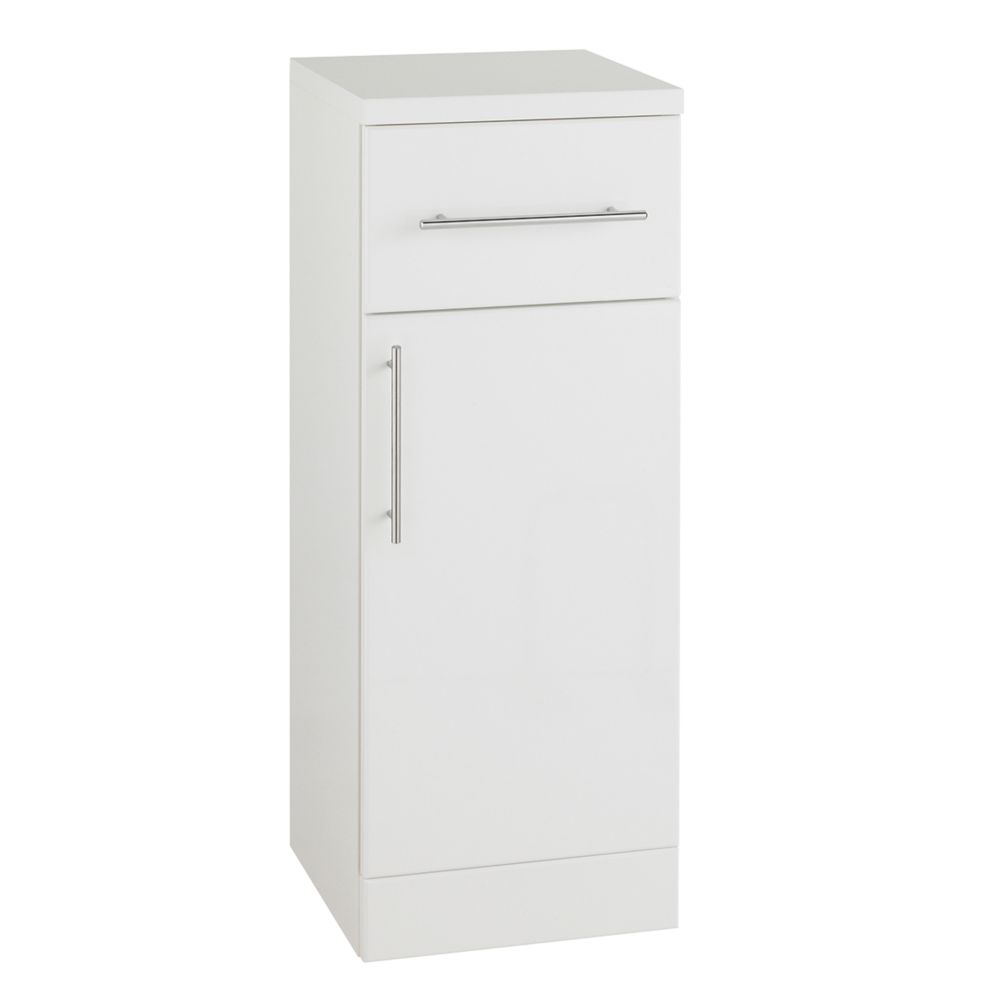 Impakt Single Door Base Unit White Gloss 300 x 330 x 830mm | Bathroom Furniture | Screwfix.com