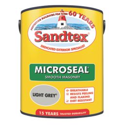 Sandtex Smooth Masonry Paint Light Grey 5Ltr - Screwfix