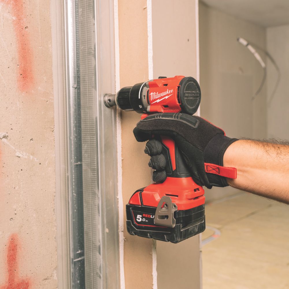 Milwaukee Next Generation M18BLCPP2A 502C 18V 2 x 5.0Ah Li Ion RedLithium Brushless Cordless Compact Power Tool Twin Pack Screwfix