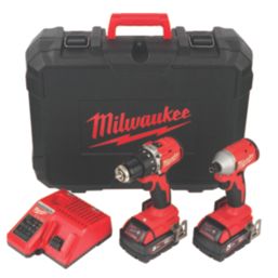 Milwaukee Next Generation M18BLCPP2A-502C 18V 2 x 5.0Ah Li-Ion RedLithium Brushless Cordless Compact Power Tool Twin Pack