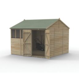 Forest Beckwood 9' 6" x 10' (Nominal) Reverse Apex Shiplap Timber Shed with Base & Assembly