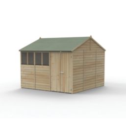 Forest Beckwood 9' 6" x 10' (Nominal) Reverse Apex Shiplap Timber Shed with Base & Assembly