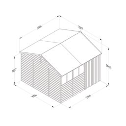 Forest Beckwood 9' 6" x 10' (Nominal) Reverse Apex Shiplap Timber Shed with Base & Assembly