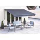 Greenhurst Grosvenor Deluxe Easy-Fit Awning Grey 3.5m x 2.5m