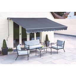 Greenhurst Grosvenor Deluxe Easy-Fit Awning Grey 3.5m x 2.5m