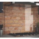 Splashback  Clear with Brushed Chrome Caps Splashback 900mm x 750mm x 6mm