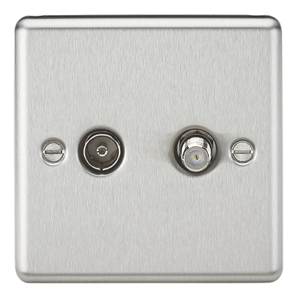 Knightsbridge 2Gang Isolated Coaxial TV & FType Satellite Socket