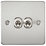 Knightsbridge  10AX 2-Gang 2-Way Light Switch  Brushed Chrome