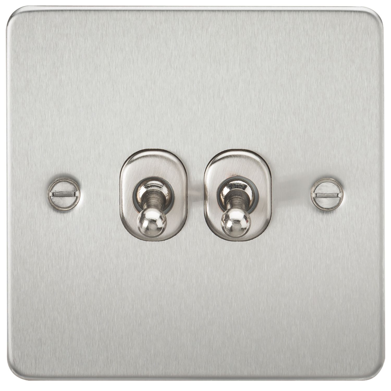 Knightsbridge 10AX 2-Gang 2-Way Light Switch Brushed Chrome (782TY)