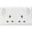 Knightsbridge Curved Edge 13A 2-Gang DP Switched Plug Sockets White
