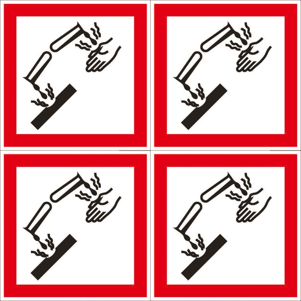 Essentials Corrosive GHS Labels (Sheet) 100mm x 100mm - Screwfix