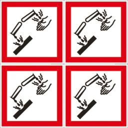 Essentials  Corrosive GHS Labels (Sheet) 100mm x 100mm