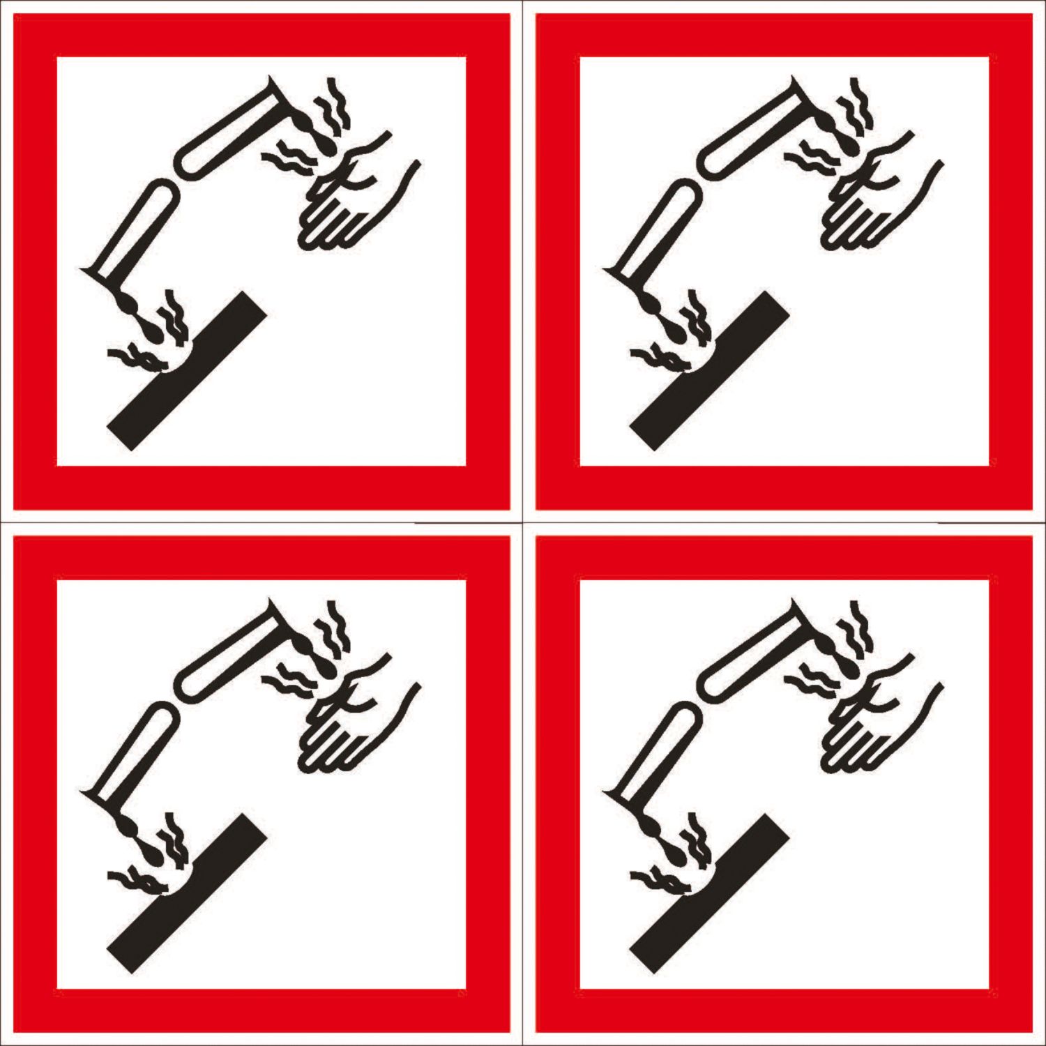 Essentials Corrosive GHS Labels (Sheet) 100mm x 100mm (782YU)