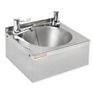 Model A 1 Bowl Stainless Steel Round Wall-Hung Washbasin 2 Taps 305mm x 270mm