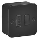 Knightsbridge  13A Switched Metal Clad Fused Spur  Black