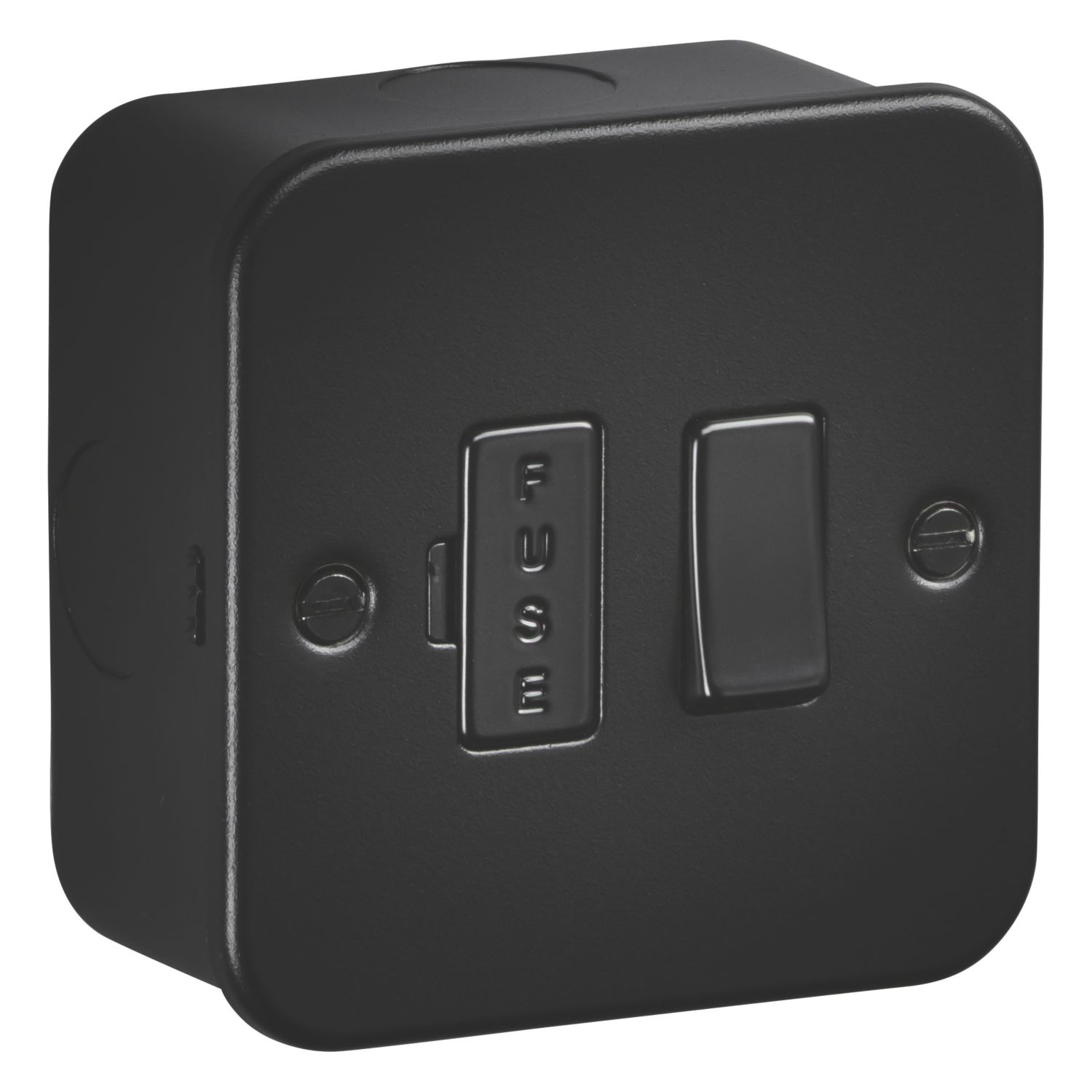 Knightsbridge 13A Switched Metal Clad Fused Spur Black (783AM)