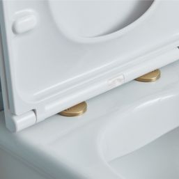 Brixton & Trade Toilet Seat Hinge Cover Caps Slim Brushed Brass