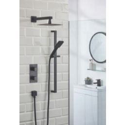 Bristan Cobalt HP/Combi Flexible Concealed Matt Black Thermostatic Dual Control Shower Kit