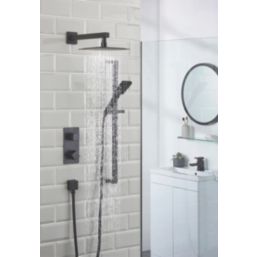 Bristan Cobalt HP/Combi Flexible Concealed Matt Black Thermostatic Dual Control Shower Kit