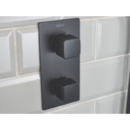Bristan Cobalt HP/Combi Flexible Concealed Matt Black Thermostatic Dual Control Shower Kit