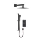 Bristan Cobalt HP/Combi Flexible Concealed Matt Black Thermostatic Dual Control Shower Kit