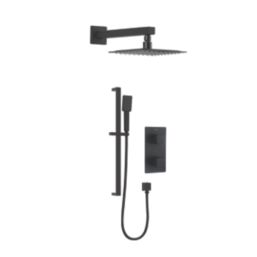Bristan Cobalt HP/Combi Flexible Concealed Matt Black Thermostatic Dual Control Shower Kit