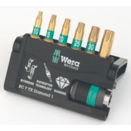 Wera Bit-Check 7 TX Diamond 1 1/4" Hex Shank TX Bit-Check 7 Pieces
