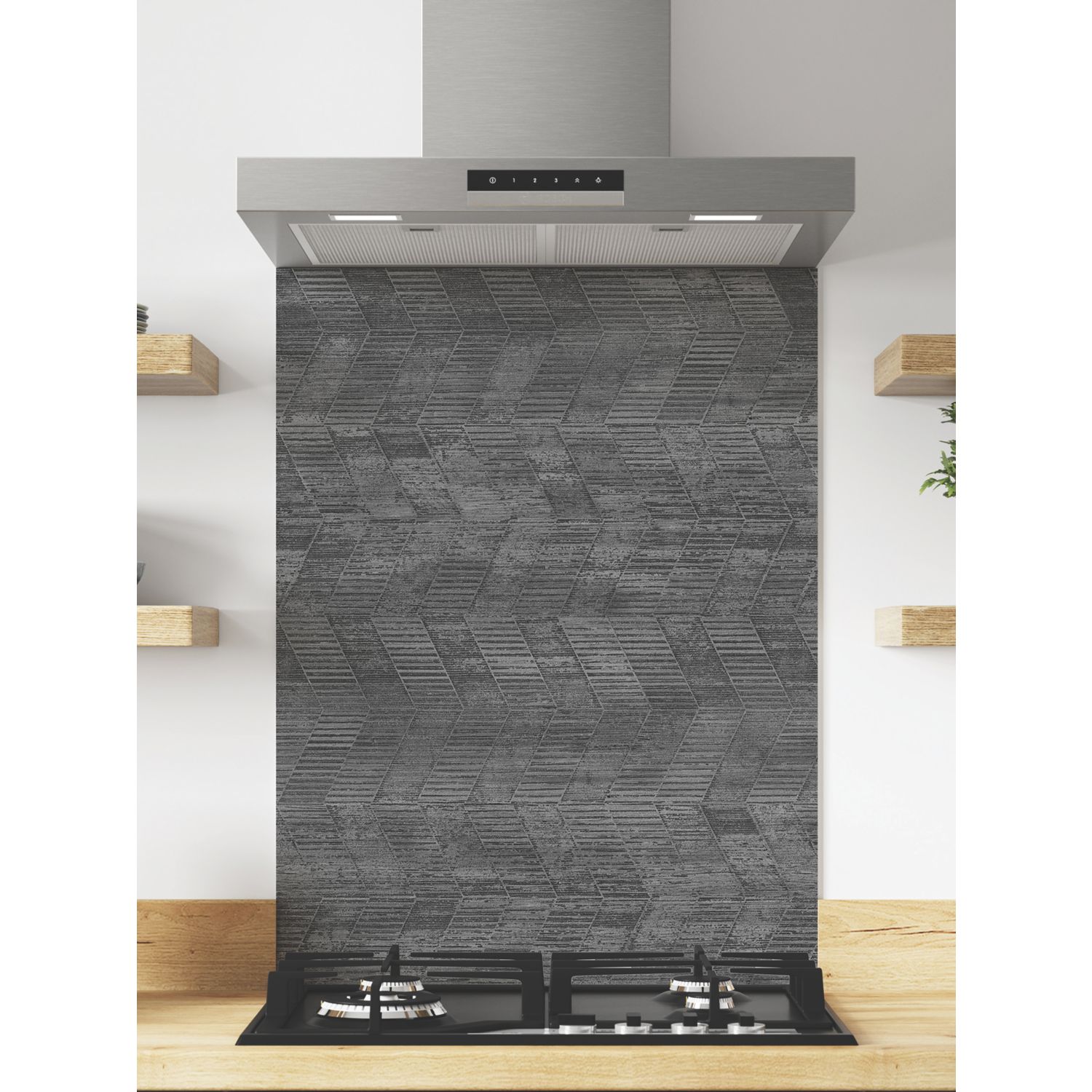Wilsonart Concrete Chevron Hob Splashback 600mm x 800mm x 4mm (783JL)