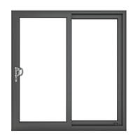 Crystal  LH Anthracite Grey uPVC Sliding Patio Door Set 2090 x 1790mm