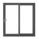 Crystal  Left-Handed Anthracite Grey uPVC Sliding Patio Door Set 2090mm x 1790mm