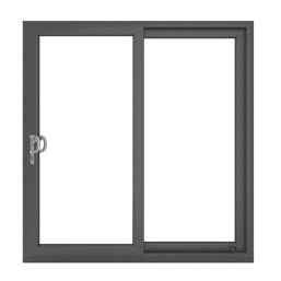 Crystal  Left-Handed Anthracite Grey uPVC Sliding Patio Door Set 2090mm x 1790mm