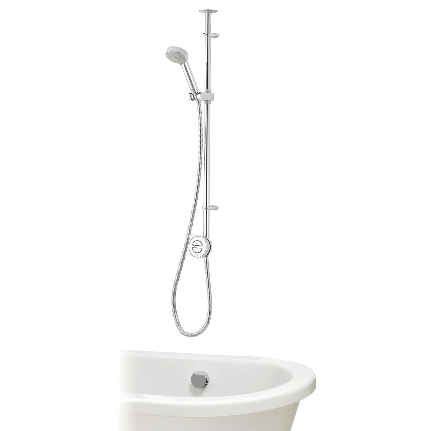 Aqualisa Smart Link HP/Combi Ceiling-Fed Chrome Thermostatic Shower With Bath Filler (783JX)