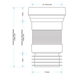 Viva Slinky-Fit Flexible Straight Mini Pan Connector White 200-350mm