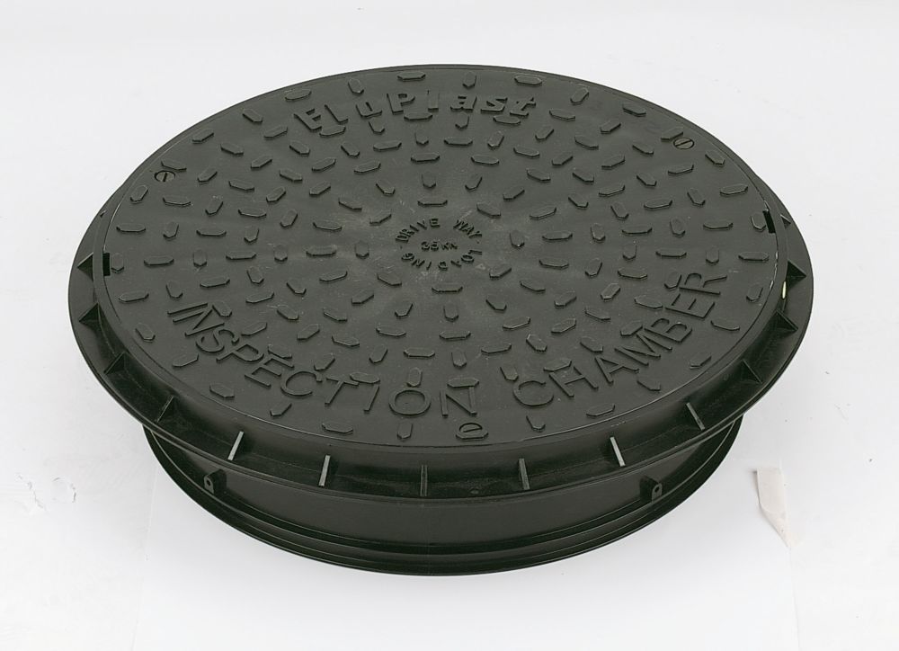 FloPlast PushFit Round Inspection Chamber Cover & Frame 450mm Screwfix