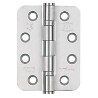 Smith & Locke  Satin Stainless Steel Grade 13 Fire Rated Radius Hinges 102x76mm 2 Pack