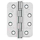 Smith & Locke  Satin Stainless Steel Grade 13 Fire Rated Radius Hinges 102x76mm 2 Pack