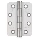 Smith & Locke  Satin Stainless Steel Grade 13 Fire Rated Radius Hinges 102mm x 76mm 2 Pack