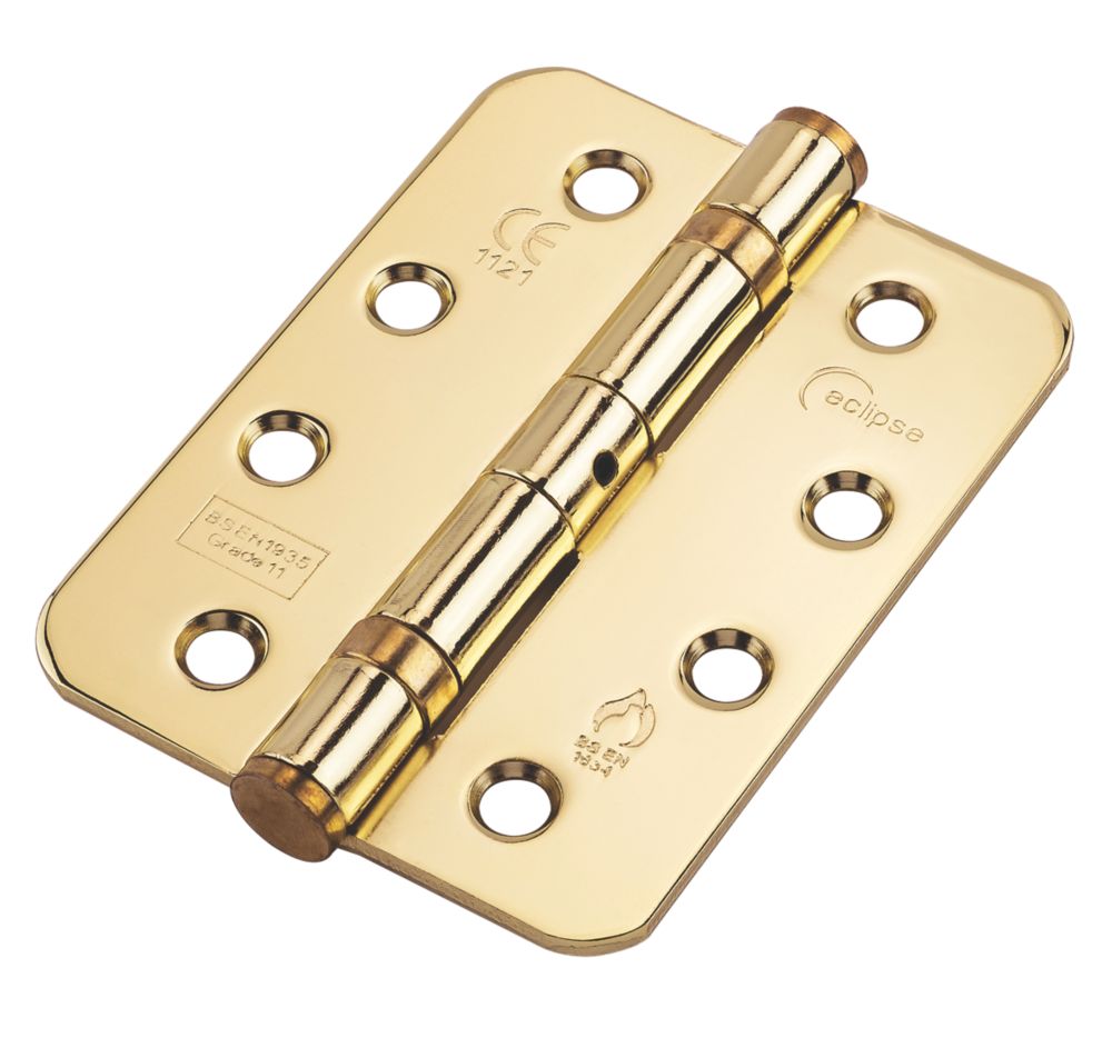 Eclipse Electro Brass Grade 11 Fire Rated Ball Bearing Hinges Radius