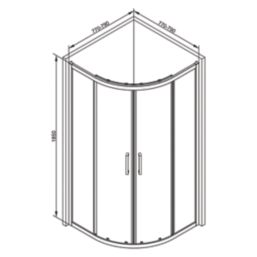 Essentials Framed Quadrant Shower Enclosure  Matt Black 800mm x 800mm x 1850mm