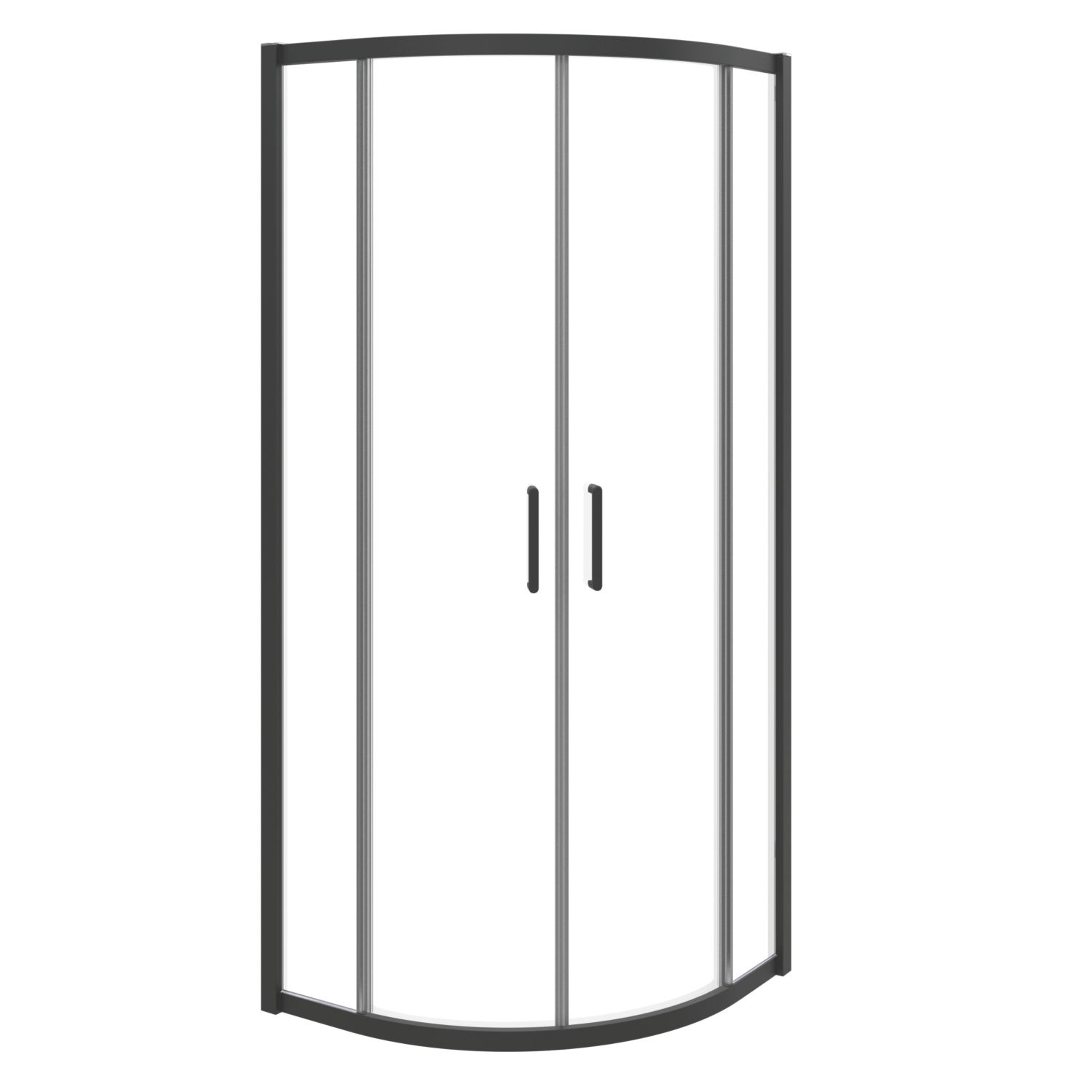 Essentials Framed Quadrant Shower Enclosure Matt Black 800mm x 800mm x 1850mm (784AA)