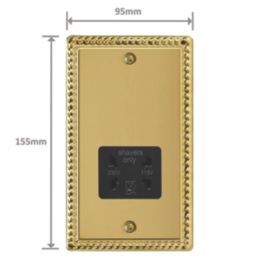 Varilight  1-Gang Dual Voltage Shaver Socket 115V Georgian Brass with Black Inserts