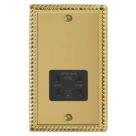 Varilight  1-Gang Dual Voltage Shaver Socket 115V Georgian Brass with Black Inserts