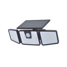 Lutec Briti Outdoor LED Solar-Powered Floodlight With PIR Sensor Black 750lm