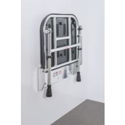 Nymas Wall Mounted Premium Padded Shower Seat Black Screwfix