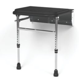 Nymas Wall Mounted Premium Padded Shower Seat Black Screwfix