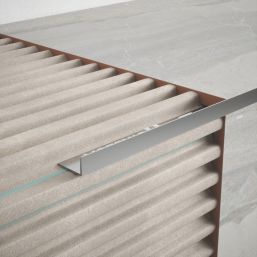 Homelux 9mm Straight Aluminium Tile Trim Gun Metal Grey  2.5m