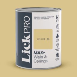 LickPro Max+ 1Ltr Yellow 09 Matt Emulsion  Paint